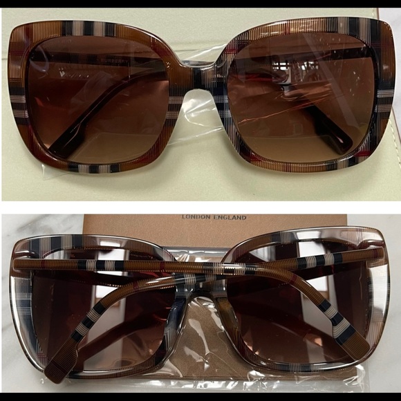 BURBERRY SQUARE CLASSIC ICONIC CHECK SUNGLASSES - Picture 2 of 16